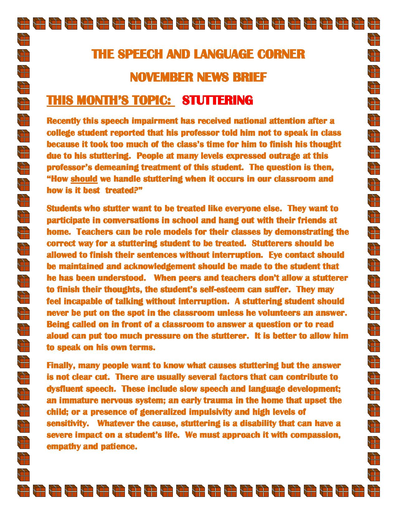The_Speech_and_Language_Corner_November_2011_Newsbrief
