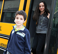 Students arriving for school at Westbridge Academy