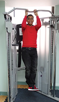 Male student doing pullups at Westbridge Academy