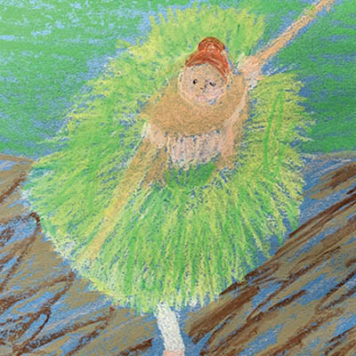 WBA student artwork - pastel drawing of dance in style of Degas