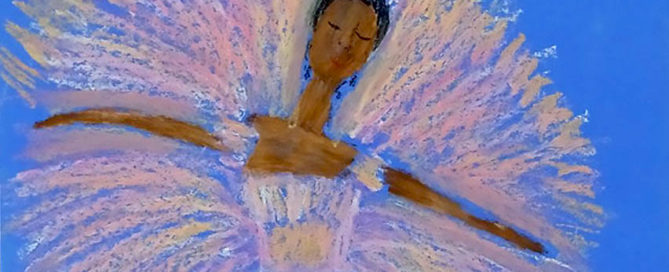 WBA student pastel artwork of ballet dancer in the style of Degas