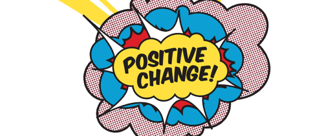 Positive change cartoon graphic