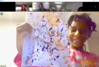 Westbridge Academy students sharing artwork while working virtually with staff and other students