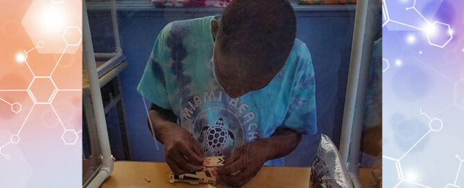 Westbridge Academy student woring on a science project during extended school year program in the summer